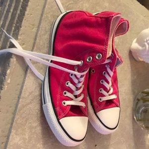 Pink high top converse size 9